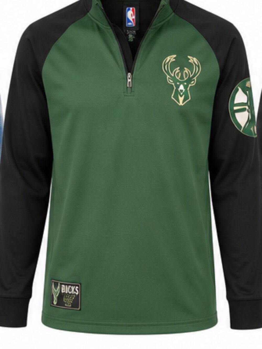 Milwaukee Bucks NBA Quarter Zip Pullover Mens M Green